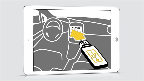 Renault R-LINK 2 : schéma clé USB