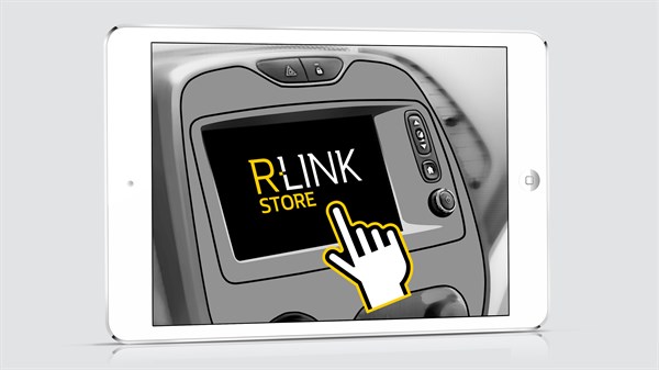 Renault R-LINK - Tablette IPad blanc avec écran d'accueil R-LINK