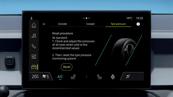 l'avertisseur de perte de pression des pneumatiques - Renault Duster