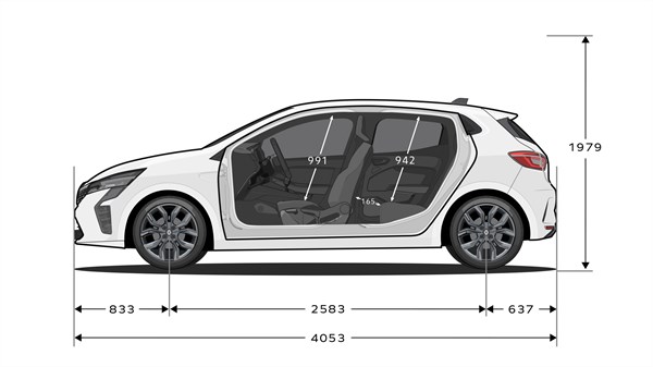 dimensions - modularité - Renault Clio full hybrid E-Tech