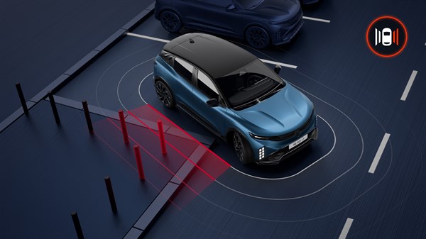 Renault Megane E-Tech électrique - aide au parking latérale