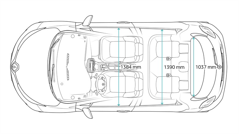Renault ZOE - schéma dimensions dessus